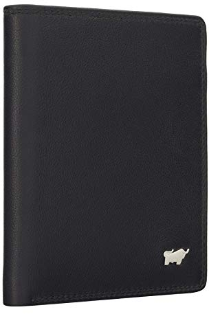 BRAUN BÜFFEL - Ausweishülle Kartenhalter Herren aus echtem Rindleder Golf 2.0 - Cardholder Ausweisetui mit 6 Kunststoffhüllen & 4 Kartenfächer für Ausweis, Führerschein, Visitenkarten etc. - Schwarz