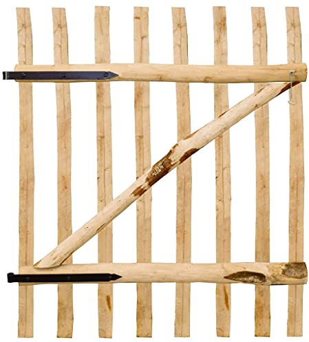vidaXL Cancello Singolo per Recinzione in Legno di Nocciolo 100x120 cm