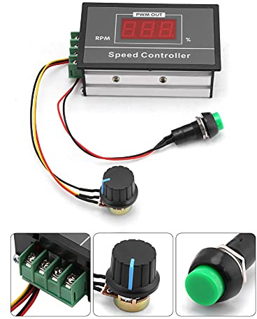 Geschwindigkeitsregler,DC 6-60V 12V 24V 36V 48V 30A PWM DC-Motordrehzahlregler Start Stopp Schalter PWM DC stufenloser Drehzahlregler Speed Controller