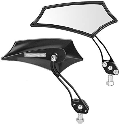 Motorcycle Mirrors, Universal Fit Black Rearview Mirrors Pair for Daily Commuting, Custom Bike Builds, Road Trips
