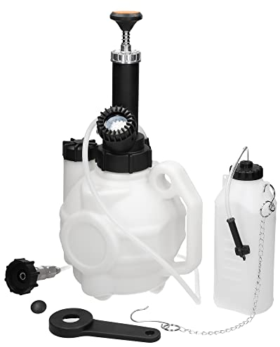 ECD Germany Purgeur de Frein 4L avec Réservoir d'Aspiration 1L, Appareil de Changement de Liquide de Frein, Adaptateur Universel E20 (ø43 mm) Euro, Raccord Rapide pour Voitures Motos et Véhicules