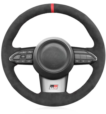 MEWANT Passgenauer Lenkradbezug zum Nähen für Toyota Yaris | Auto Lenkradschoner Abdeckung / Yaris GR 2020-2022 Atmungsaktiv Für Beheizte Lenkräder Langlebig