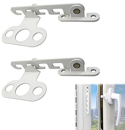 CUHZA 2 Pezzi Limitatore di Finestre, Regolatore per Finestra, Blocca Finestra, Serratura per Finestra, Fermi per Finestra Limitatore di Finestre Protezione Contro per la Regolazione della Finestra