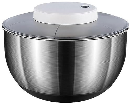 VIOLK Essoreuse à Salade électrique de 4,8 L, essoreuse à laitue Automatique, Facile à Nettoyer, laveuse de laitue rotative en Acier Inoxydable, Rechargeable par USB, for salades Vertes, laitue
