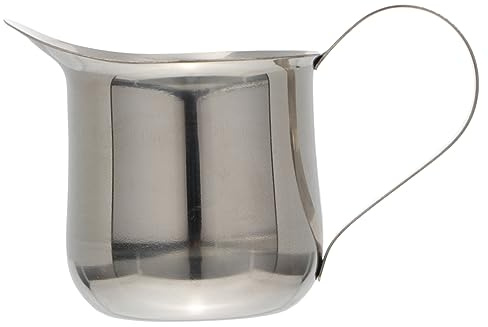 LIFKOME Stainless Steel Milk Cup Mini Coffee Jug for Milk Cream Syrups Sauces and Dressings Wear-Resistant Pitcher with Handle and Pouring Spout for Home Cafe Hotel Use