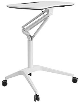 Verstellbarer anhebbarer Überbetttisch, verstellbare Rollen, bewegliches Schreiben, Büro, Laptop, Arbeit, Sofa, Nachttisch, für Computer, Wohnzimmer, Dozent (Farbe: Walnuss + Silber, Größe: 28,1 * 18