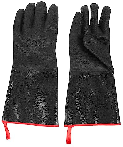 BESTonZON Hitzebeständige Grillhandschuhe 1 Paar Neopren Schwarz