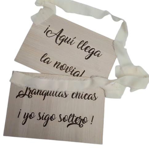 Cartel para Pajes de Boda en Madera de Haya
