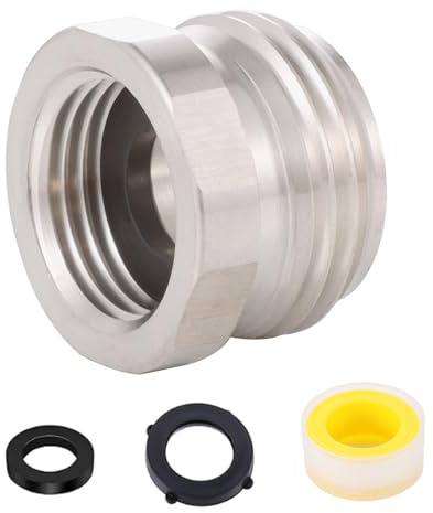 Garden hose to shower pipe/arm handshower adapter,G1/2 Female to GHT 3/4 adapter，Lead-Free Compliant，shower to garden hose adapter （304 stainless steel）