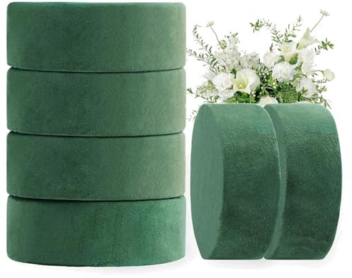 BRITECO 6 Pcs Floral Foam Round 8cm - Large Wet & Dry Foam for Floral Arrangements, Crafts, Weddings, and Events