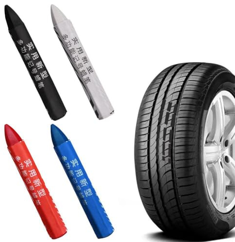Tire Marking Paint Crayon, 4pcs Oil Resistant Tire Crayon,Multi-Surface Marking Tire Marking Chalk,Waterproof Tire Crayon Marker,Fade Resistant Tire Marking Crayon,Tire Marker Drawing Crayons/10625(4