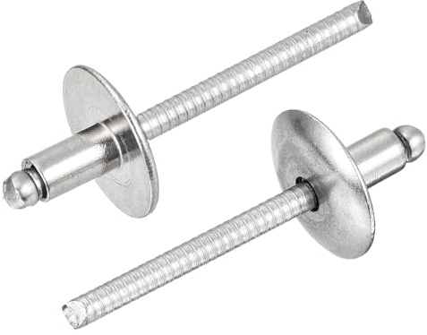 sourcing map 50 remaches de cabeza redonda de brida grande de acero inoxidable 304 de 3/16 x 5/16 pulgadas, remaches ciegos de tapa grande para construcción, fabricación automotriz, aeroespacial,