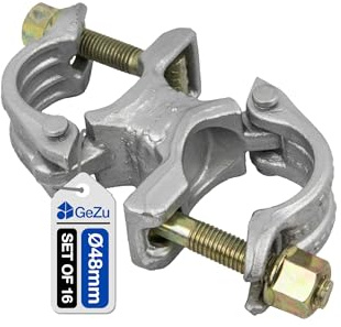 GeZu Impex Giunto Parallelo per Ponteggio 48 x 48 mm Set di 16