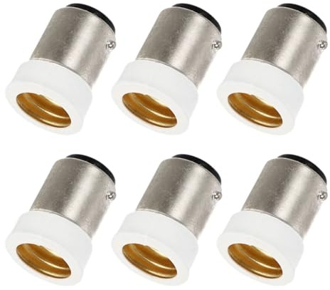 Convertitore Portalampada B15d a E14, 6 Pezzi per Lampada | Rame, Fine e Affidabile, Flessibile e Adattabile, per Spazi Commerciali e Uffici