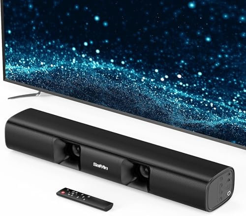 Saiyin Sound Bar - 50W Powerful TV Sound Bar with Crystal Clear Dialogue & Enhanced Bass | Compact Soundbar for TV with Bluetooth 5.3, Optical & AUX, perfect for Smart TVs, PC, Projector