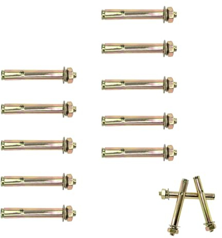 10 Pcs Anchor Bolts,M8×100mm Metal Carbon Steel Expansion Screw Bolts for Wall,Expanding Bolt Walls,Concrete,Brick,Masonry,Secure Canopy,Roof Panel,Heavy Duty for Wall Anchors Fixings Plugs Screw