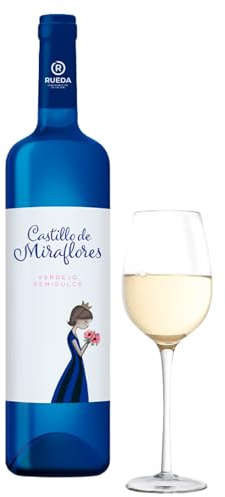 Castillo de Miraflores - Vino Blanco Semi Verdejo | DO Rueda | Semidulce equilibrado y fresco | Monovarietal de Verdejo | Fácil de beber | Grupo Estévez - 1 Botella 75cl