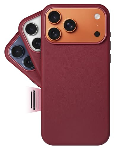 LONLI Classic | Premium-Lederhülle für iPhone 17 Pro Max – Aus europäischem Vachetta-Leder (Gold-Standard) – Mit Kamera-Steuerung & MagSafe-Kompatibilität – Wein