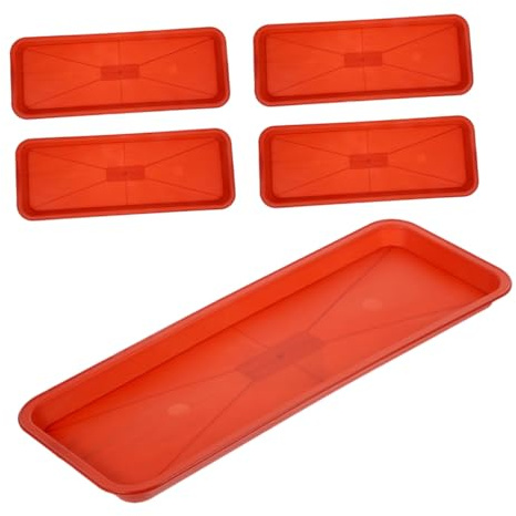 ROMISBABA Vassoio Rettangolare per Piante Plastica Pp Set 5 Pezzi Sottovaso Raccogli-Acqua per Vasi di Fiori Accessorio da Giardinaggio per Piante da Interno e Davanzale