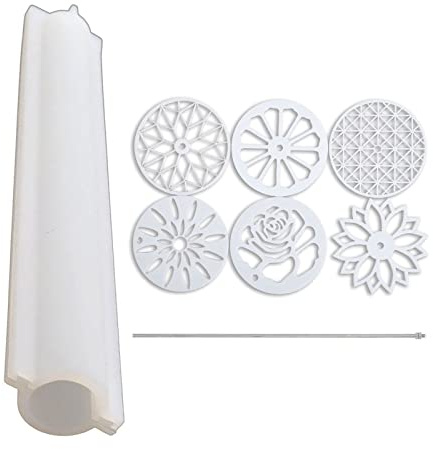 Bwuikim Juego de herramientas para hacer moldes de silicona para hacer plantillas de flores de partición de jabón con palo de hierro y molde de columna, kit de herramientas para adultos