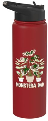 Monstera Dad Variegated Monstera House Plant Stainless Steel Insulated Water Bottle