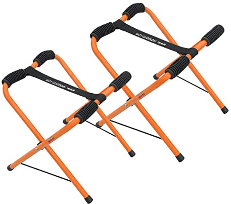 Kayak Storage Racks - Set of 2 Portable Folding Boat Stands for Garage, Shed, or Dock with Rubber Padding and Storage Carry Bag by Rad Sportz (Orange)