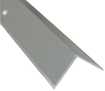 Dalsys Treppenkantenprofil Aluminium 100cm x 30mm x 30mm Bodenprofil für Treppenwinkel zum Schrauben Silber