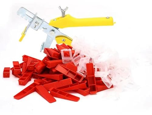 Deuvuo fliesen nivelliersystem 2mm, 401 Teiliges Nivelliersystem, 300 Zuglaschen, 100 Keile und zange, Fliesen Werkzeug für die Steinverlegung