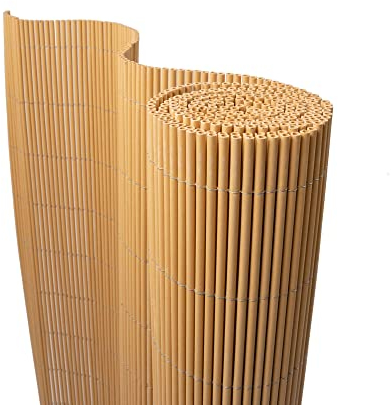 paramondo LOP Sichtschutzmatte Nachhaltiger Sichtschutz Garten Balkon Terrasse Sichtschutzzaun Balkonverkleidung Zaunblende, 180 x 300 cm, Bambus