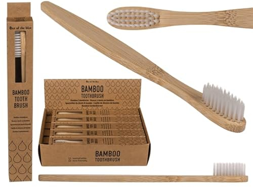 mucHome 4er Set Zahnbürste ca. 17cm aus Bambus Nachhaltigkeit Hygiene Hygieneartikel Badezimmer
