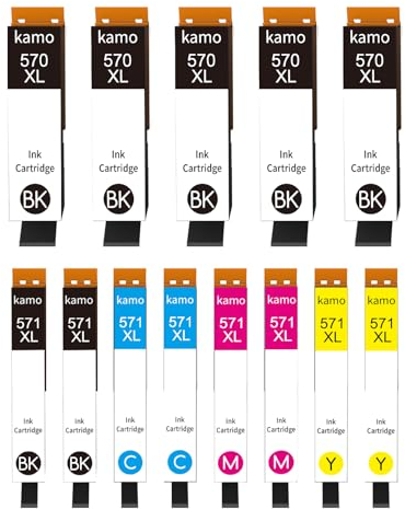 kamo 570 571 XL Druckerpatronen Kompatibel mit Canon PGI570 CLI571 CLI-571XL CLI-571XL Patronen Multipack (13er-Pack), für Pixma TS5050, TS5055, MG5750, MG5751, MG6850, MG6851, MG7750, MG7751