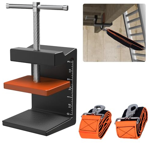 Ladder Stability Anchor, Ultimate Ladder Safety Kit, Ladder Guard Fall Protection Anchor, Anti-Slip Ladders Anchor Clamp Roof with Rack Straps