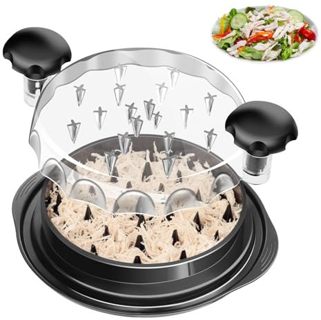 iHomara Trituradora de Carne Manual, Procesador de Alimentos con Base Antideslizante y Mango Ergonómico, para Pollo, Carne de Res, Cerdo, Pescado y Verduras, sin BPA, Apto para Lavavajillas