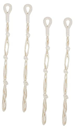 PAMINGONO 4 Stück Korbverlängerung Hängende Blumentöpfe Topf Für Pflanzen Im Innenbereich Seil Zum Aufhängen Von Blumentöpfen Hängehalter-verlängerung Makramee-pflanzenhalter Baumwolle Beige