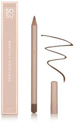 SOSU Cosmetics Precision Lip Liner Café – Langanhaltender und Cremiger Lippenkonturenstift mit Vitamin E, Feuchtigkeitsspendende Formel, Natürliche Farbe für Präzise Lippenkontur und Volle Lippen