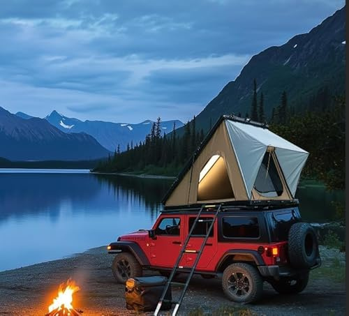 Dachzelt Hartschale Komfortables Dachzelt Campingzubehör für Van, SUV, LKW Dachzelt für Camping Autodachzelt Hartschalen