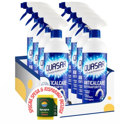 Anticalcare Extraforte per Bagno e Cucina – 580 ml kit con Spugna Brandizzata SPESA & RISPARMIO Inclusa – Variazioni 4/8/12 Pezzi (8)