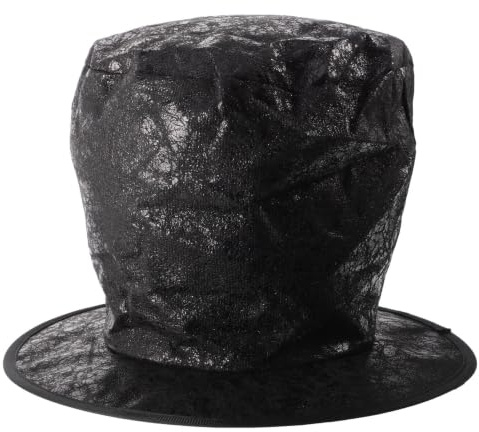 DOITOOL Svart magiker cylinderhatt, bredbrättade jazzhattar för Halloween | Fedora med bred brätte, Halloween-kostymtillbehör för scenshower Cosplay Jazzfester och maskeraddräkter