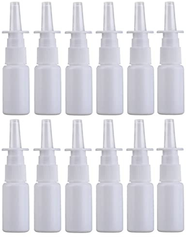 12 pulverizadores vacíos recargables de plástico portátil para bomba nasal, botella de aerosol, bote para aplicaciones coloidales de plata y solución salina, uso doméstico y de viaje (20 ml)