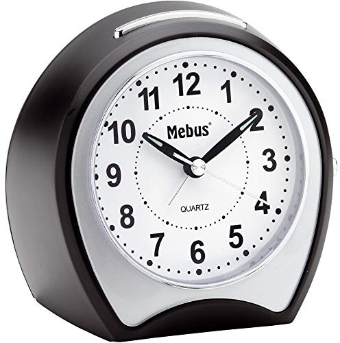 Mebus Wecker, Kunststoff, Schwarz, normal CA-B202, 11,5 x 13 x 7 cm