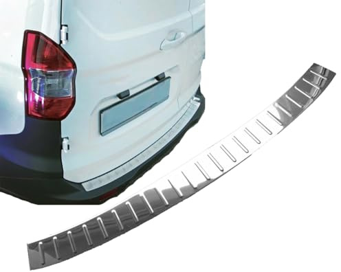 Pare-chocs arrière valable pour FORD TRANSIT + TOURNEO COURIER | Depuis 2014+ acier inoxydable chromé Protection pour bord de coffre de chargement