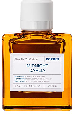 KORRES Midnight Dahlia Eau de Toilette für Sie, Damenduft mit Dahlie, Pfingstrose, Sandelholz, blumig-holzig, mit 88% natürlichen Inhalt, vegan, 50 ml