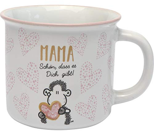 Sheepworld Tasse mit Motiv Mama, Schön dass es dich gibt | Kaffeetasse, Steinzeug, 38 cl | Geschenk, Muttertag, Geburtstag | 46854