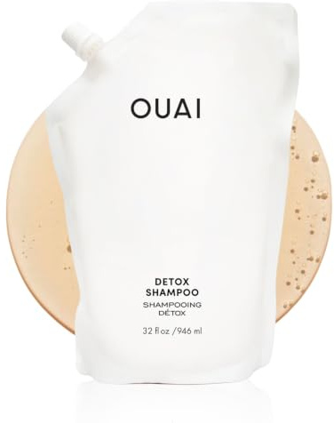 OUAI Detox Shampoo Refill Pouch. Clarifying Cleanse for Dirt, Oil, Product and Hard Water Buildup. Get Back to Super Clean, Soft and Refreshed Looks. (32 oz)