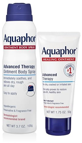 Aquaphor Skin Care Set, Advanced Therapy Healing Ointment (1.75 Oz) + Advanced Therapy Ointment Body Spray (3.7 Oz), Hypoallergenic and Fragrance Free Body Moisturizer for Dry Skin