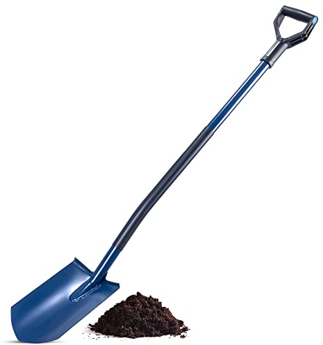 KADAX Spaten, Schaufel mit D-Griff, Gärtnerspaten zum Graben, Schaufel mit Metallstiel, Grabschaufel, Grabspaten für Garten, Gartenschaufel (Spitz)