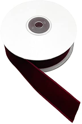 Oblique Unique® 1 Rolle Samt Schleifen Band Geschenkband zum Dekorieren von Geschenken für Weihnachten Geburtstag oder zum Basteln (Weinrot)