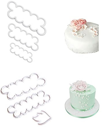 Diawell 3er Rose Cutter Fondant Blumen Ausstecher Kuchenform Kuchen Form Backen Tortendeko Modellierwerkzeug Verschiedene Größen Formrahmen Tool (3er Rosen+3er Pfingstrosen)