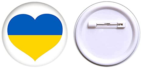 Ukraine Flagge Brosche Pin Liebe Herz Broschennadel Ukrainische Fahne Anstecknadel für Kleidung Pullover Hemd Rucksack Zubehör (2 Stück)
