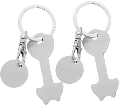 2 Sätze Einkaufswagen-token Einkaufskorb Einkaufswagen Mit Frontlader Entsperrt Trolley-token Gefälschte Schlüssel Münzring Aluminiumlegierung Einkaufen Schlüsselbund Zinklegierung